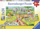 Ravensburger puzzel een dag in de dierentuin - 2x24 stukjes - kinderpuzzel