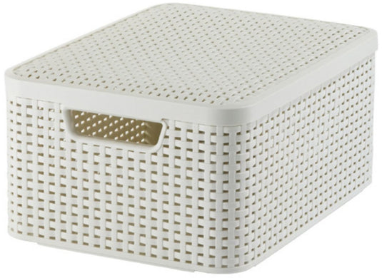 Curver style opbergmand met deksel m - 18 liter - wit - 29,3x39,3x18,7