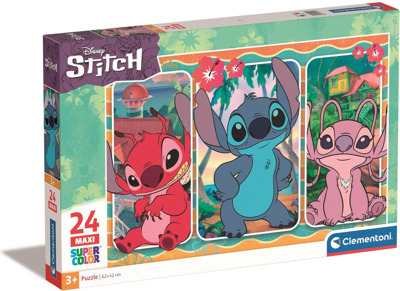 Afbeelding laden in galerijviewer, Clementoni legpuzzel super color maxi disney stitch, 24st.
