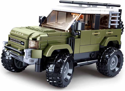 Sluban modelbricks engelse suv auto jeep bouwspeelgoed kinderen vanaf 8 jaar - constructiespeelgoed modelbouw - bouwdoos met 317 bouwstenen - m38-b1015