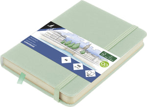 Kangaro schetsboek a6 - mint - pu hardcover - met elastiek en lint - schetsblok - schetsboeken
