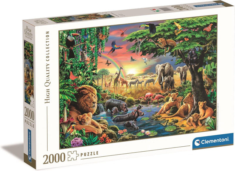 Afbeelding laden in galerijviewer, Clementoni legpuzzel the african gathering, 2000st.
