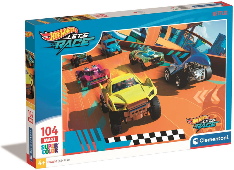 Afbeelding laden in galerijviewer, Clementoni legpuzzel super color maxi hot wheels, 104st.
