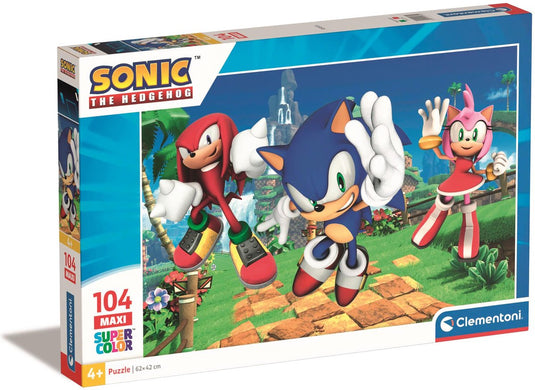Clementoni legpuzzel super color maxi sonic, 104st.