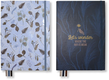 Kangaro notitieboek - natural beauty - 25,3 x 17,8 cm - dotpapier - met eleastiek en leeslinten - 2 stuks