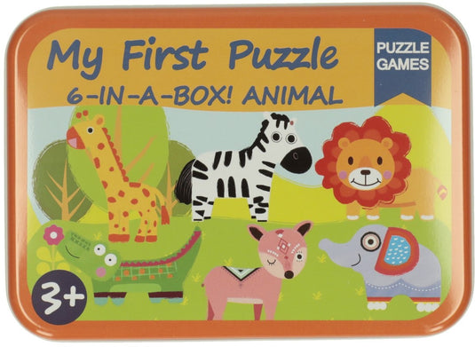 Lobbes speelgoed bv mijn eerste 6 puzzels in blik - wilde dieren