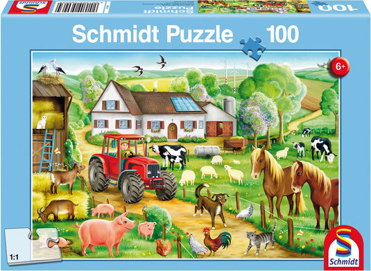 Schmidt - legpuzzel - vrolijke boerderij - 100 stukjes - kinderen - vanaf 6 jaar