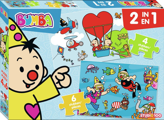 Bumba puzzel - 2 in 1 puzzel 4 6 stukken - onder water in de lucht