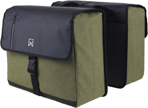 Willex - fietstassen - business - 30 l - canvas - groen zwart
