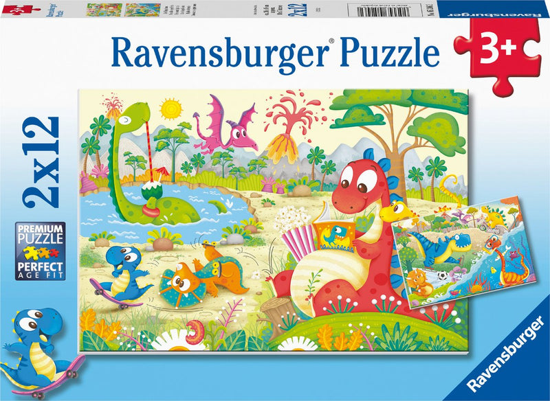 ギャラリービューアに画像をロードする, Ravensburger puzzel lievelingsdino's - twee puzzels - 12 stukjes - kinderpuzzel
