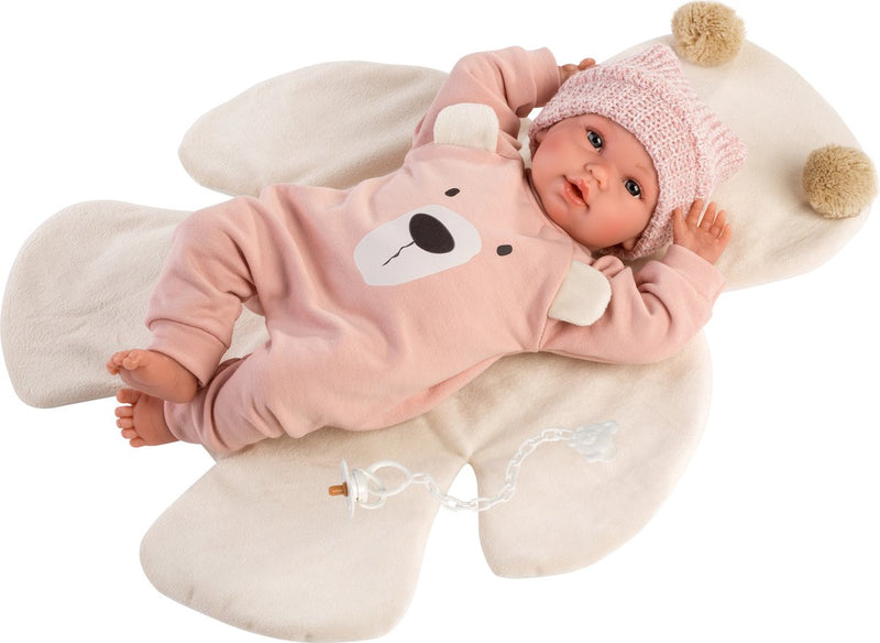 Afbeelding laden in galerijviewer, Llorens osito babypop met roze pakje - 36 cm
