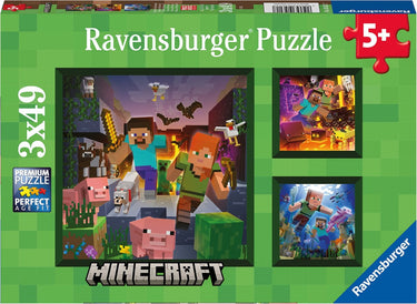 Ravensburger puzzel minecraft biomes - legpuzzel - 3x49 stukjes