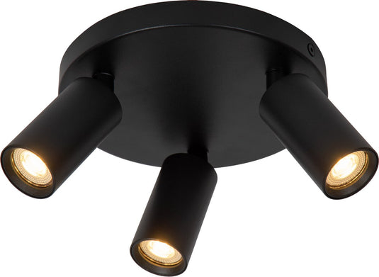 Lucide ritmo - plafondspot (plafondlamp) - ø 18 cm - 3xgu10 (mr11) - zwart