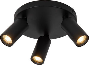 Lucide ritmo - plafondspot (plafondlamp) - ø 18 cm - 3xgu10 (mr11) - zwart