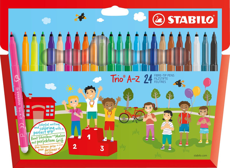Afbeelding laden in galerijviewer, Stabilo trio a-z - viltstift - set met 24 stuks
