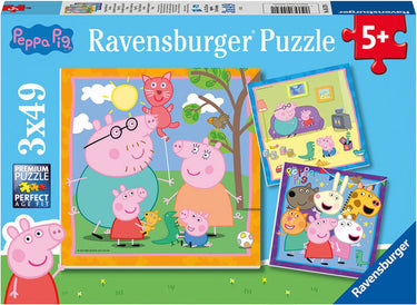 Ravensburger puzzel peppa pig - legpuzzel - 3x49 stukjes