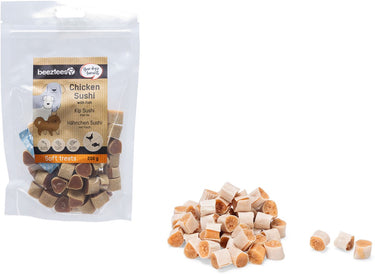 Beeztees tasty treats kip sushi met vis - hondensnacks - hondenkoekjes - hondensnoepjes - 200 gram