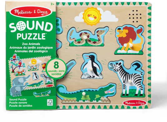 Melissa doug – houten geluidenpuzzel – wilde dieren