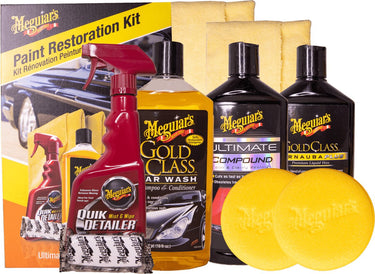 Meguiar's meguiar’s paint restoration kit – complete lakherstel set – inclusief shampoo, clay bar, compound wax – voor doffe verwaarloosde lak