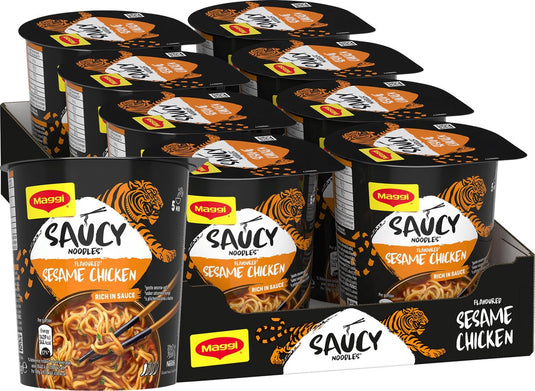 Maggi saucy noodles sesame chicken - 8 stuks x 75g - voordeelverpakking