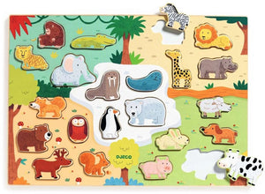 Djeco houten puzzel dieren - educatief speelgoed fsc 100%.