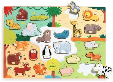 Djeco houten puzzel dieren - educatief speelgoed fsc 100%.