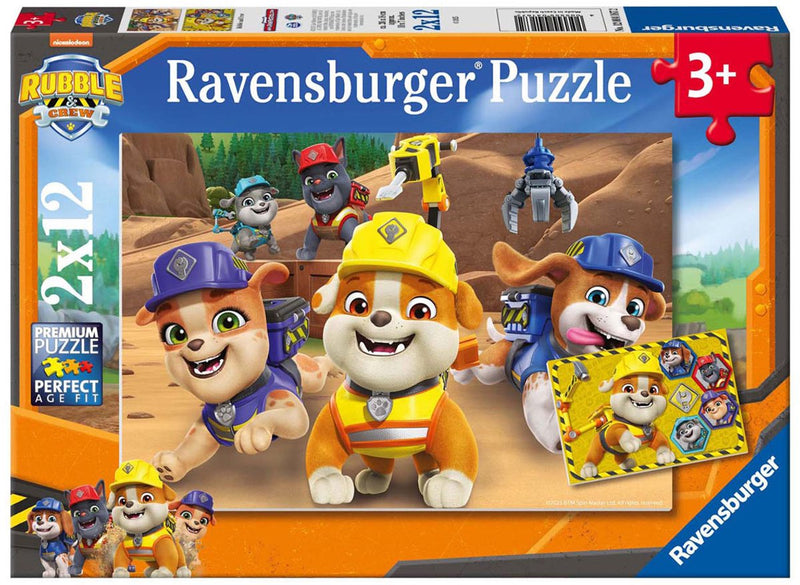 ギャラリービューアに画像をロードする, Ravensburger legpuzzel paw patrol rubble crew - 2x12 stukjes karton.
