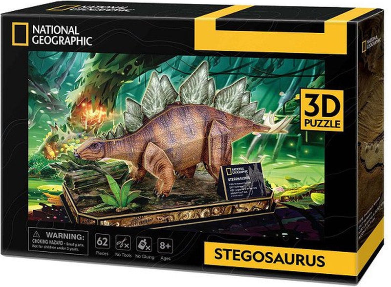 Afbeelding laden in galerijviewer, National geographic 3d puzzel stegosaurus
