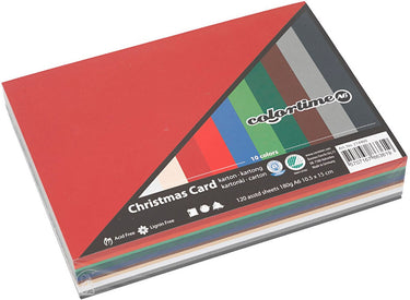 Creativ company http: www.cchobby.nl kerst-karton-a6-vel-105x148-mm-180-gr-diverse-kleuren-120-div-vellen-1-doos