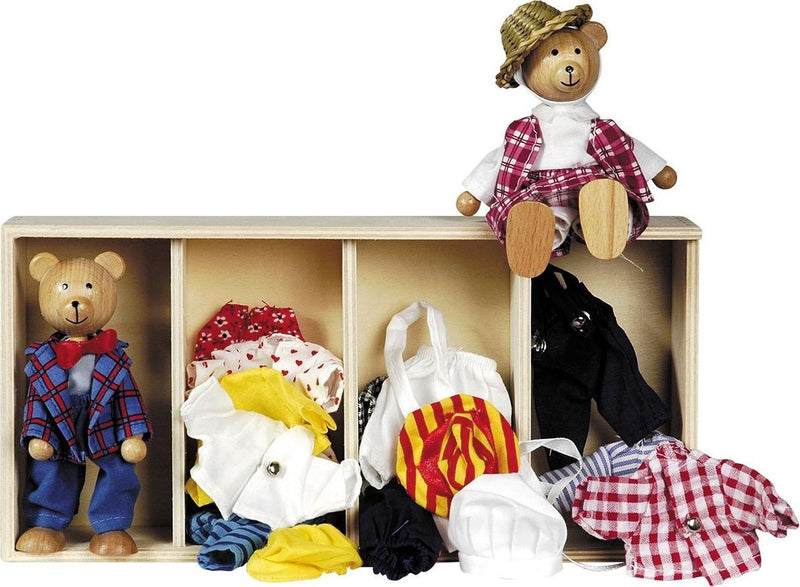 Afbeelding laden in galerijviewer, Goki poppenhuis berenpopjes + kleding
