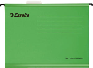 Esselte classic versterkte hangmap - folio v-bodem - 25 stuks - groen