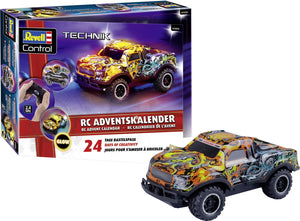 Revell adventskalender 2025 - 01056 rc auto - de ultieme kerstrijder - rc voertuig plastic kerstontwerp - 2,4 ghz - 1:22