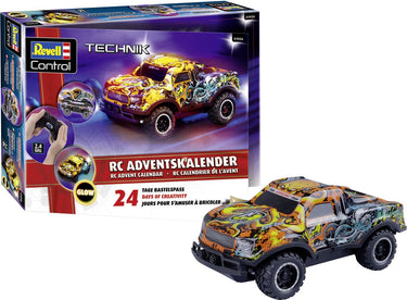 Revell adventskalender 2025 - 01056 rc auto - de ultieme kerstrijder - rc voertuig plastic kerstontwerp - 2,4 ghz - 1:22
