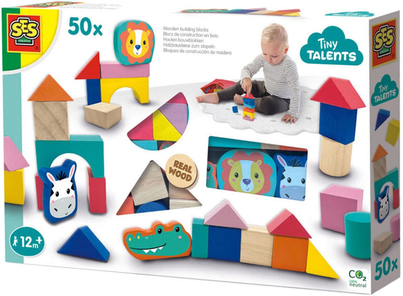 Afbeelding laden in galerijviewer, Ses creative ses tiny talents houten bouwblokken
