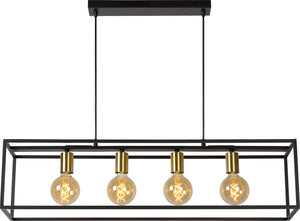 Lucide ruben - hanglamp - 4xe27 - zwart