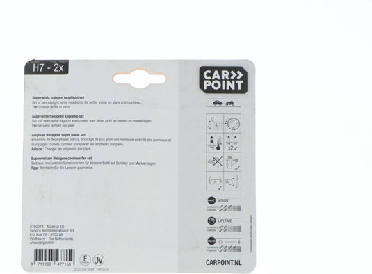 Carpoint ultrabright h7 12v 55w halogeenlamp – krachtig licht - duurzaam - energiezuinig weersbestendig