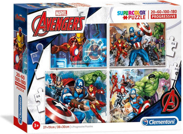 Clementoni legpuzzel 4-in-1 avengers - 20 60 100 180 stukjes