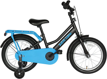 Dutch flavor kinderfiets 16 inch - grijs blauw - 4 tot 6 jaar - knijprem en terugtrap - afneembare zijwieltjes
