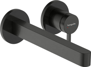 Hansgrohe finoris - inbouw wastafelmengkraan - ééngreeps bediening - met afvoerplug - 228mm - brushed black chrome