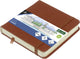 Kangaro schetsboek - 12x12cm - cognac - pu-hardcover - met elastiek en leeslint