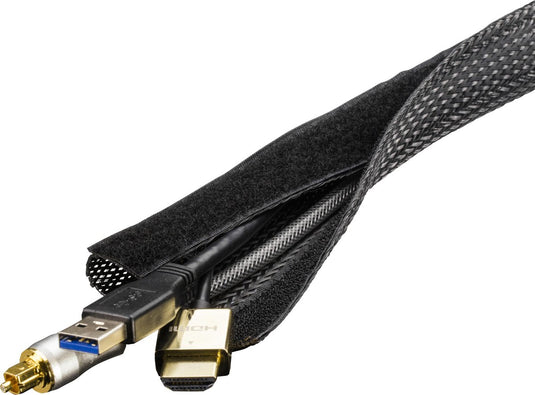 Deltaco ldr16 - kabelsok in nylon met klittenband – 3 meter