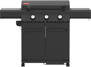 Grill guru plancha gasbarbecue - zwart - nitride kookplaat, geschikt voor intensief gebruik - incl regenhoes