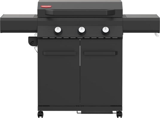 Grill guru plancha gasbarbecue - zwart - nitride kookplaat, geschikt voor intensief gebruik - incl regenhoes
