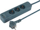 Q-link stekkerdoos - 3-voudig - randaarde - plat - usb a c - 1.5 m - 3 x 1.5 mmâ² - textiel - petrol