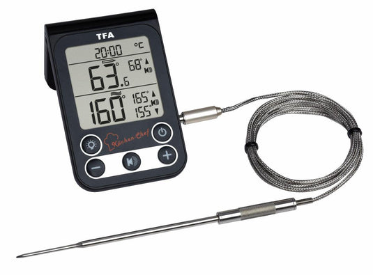Tfa dostmann 14.1510.02 barbecuethermometer bewaking van kerntemperatuur, kabelsensor braden, grillen, langzaam garen