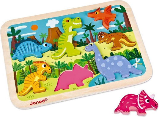 Janod - chunky puzzel - dinosaurus