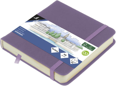 Kangaro schetsboek - 12x12cm - heather purple - met elastiek en lint