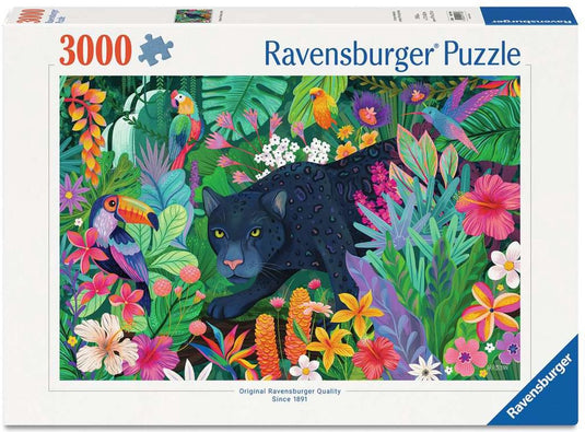 Ravensburger legpuzzel panther in flowery jungle - 3000st.