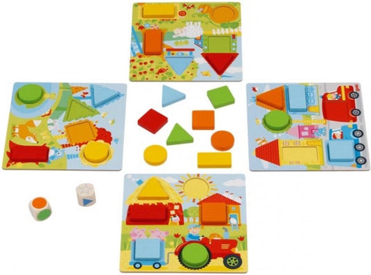Goki educatief speelgoed geometrische vormen - kleurrijk karton.