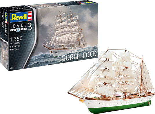 Revell modelbouwpakket schepen - 65432 gorch fock ship - model set plastic - 1:350 - modelbouw